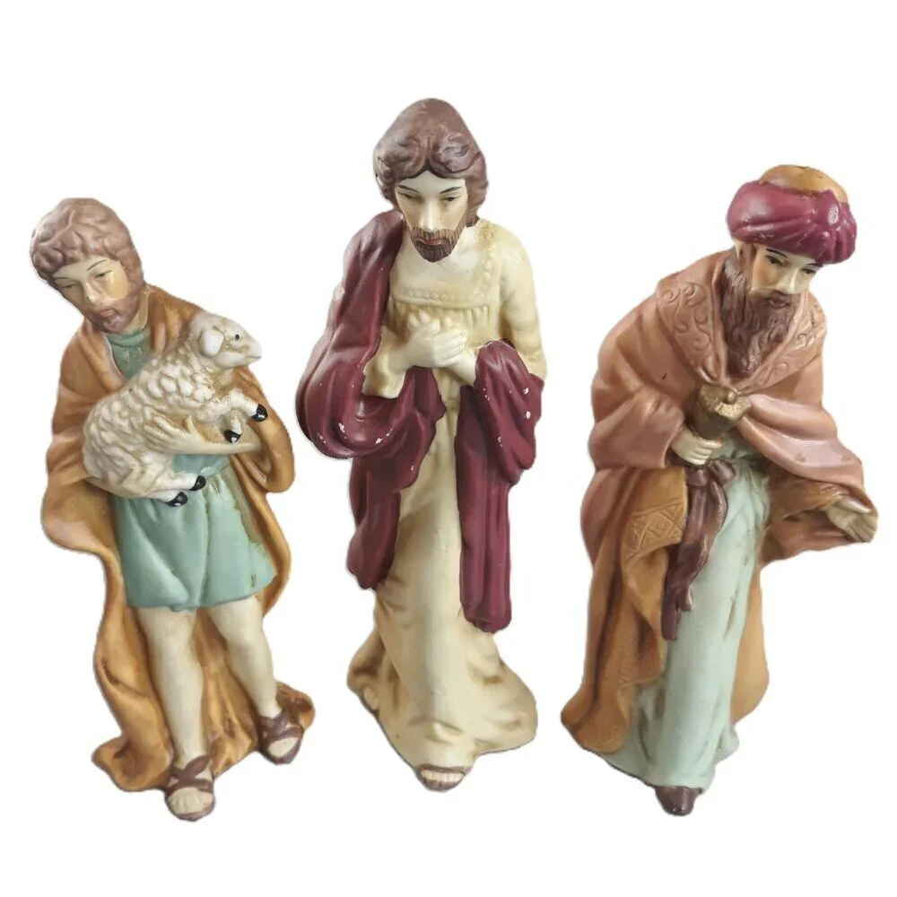Vtg Brinn's Porcelain Nativity 11 PC Set Christmas Holiday Christian